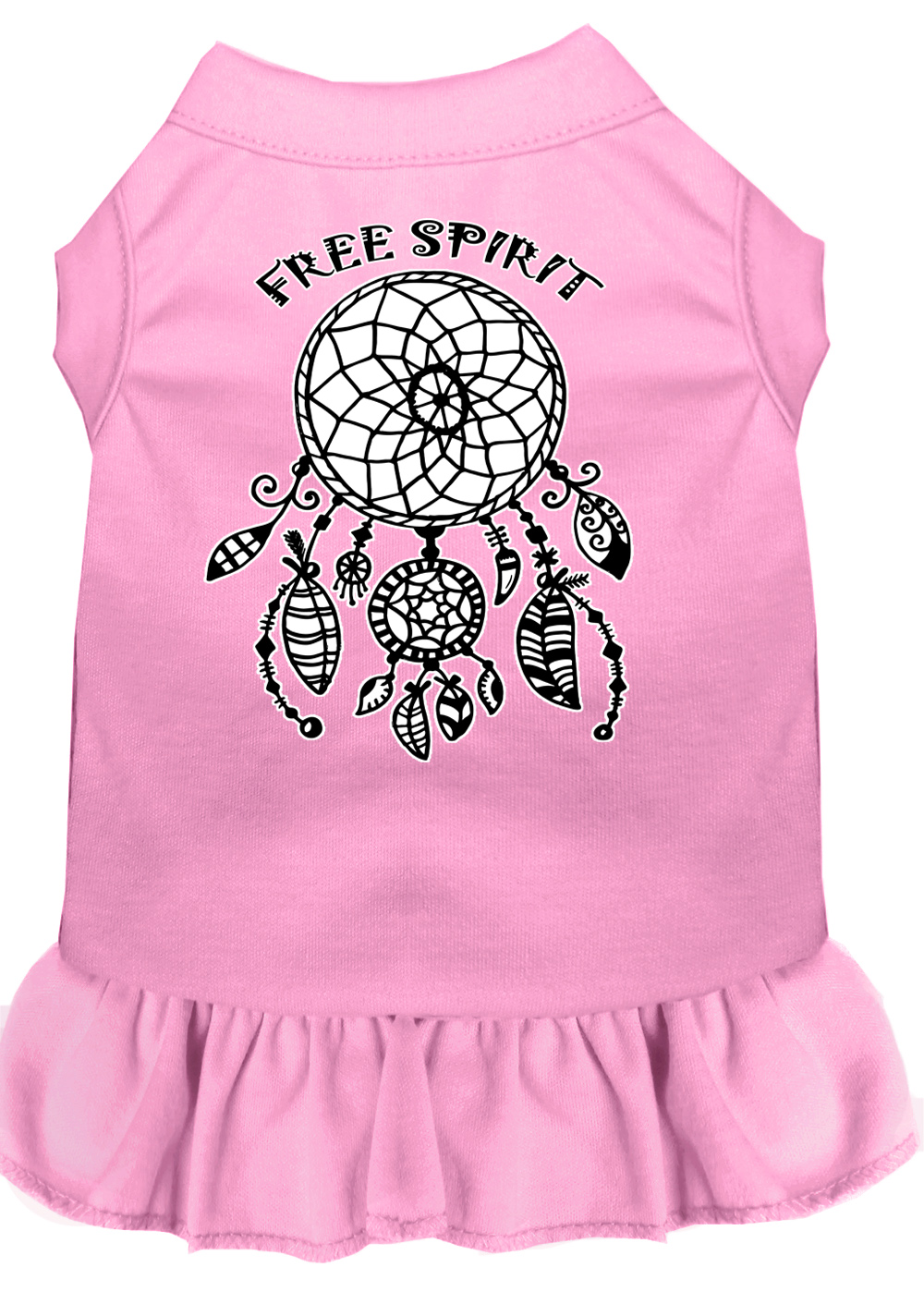 Free Spirit Screen Print Dog Dress Light Pink 4X (22)